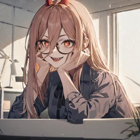 39034-3094515893-1girl, power _(chainsaw man_), wearing blouse and a glasses, sitting behind a office desk, cross-shaped pupils, sharp tooth, spe.png